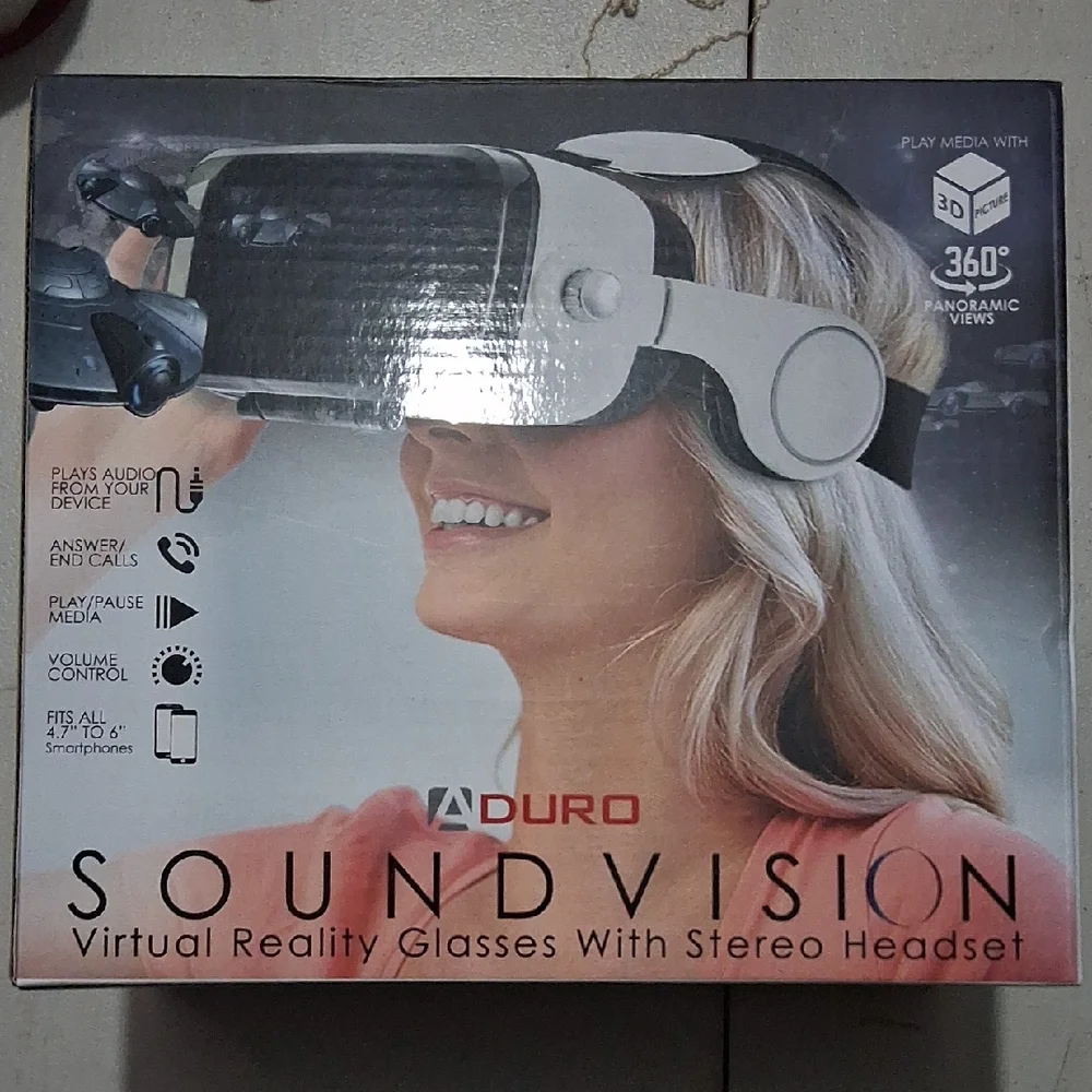 ADuro SoundVision White VR Glasses with Stereo Headset
